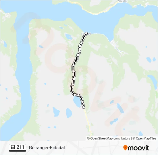 211 Bus Line Map