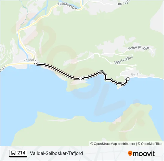 214 Bus Line Map
