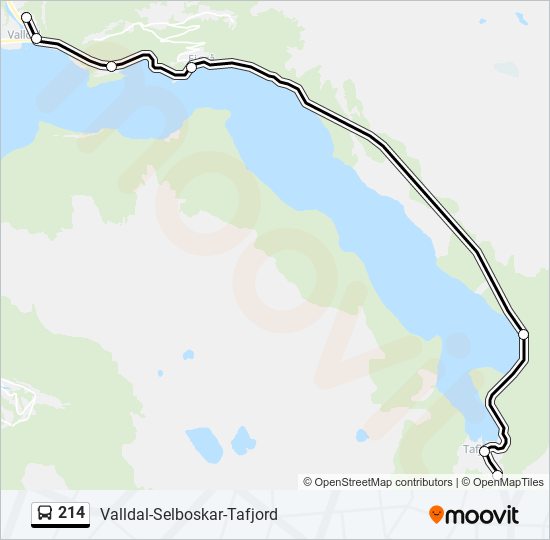 214 bus Line Map