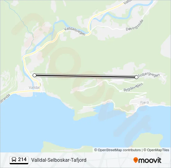 214 Bus Line Map