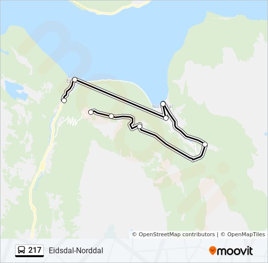 217 bus Line Map