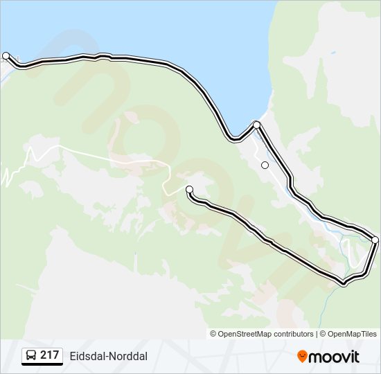 217 bus Line Map