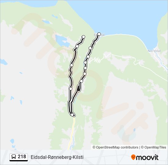218 Bus Line Map