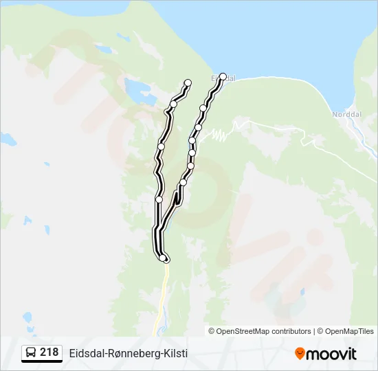 218 Bus Line Map