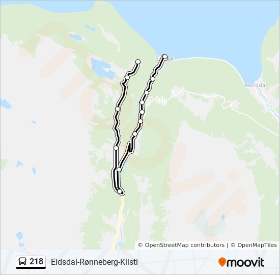 218 bus Line Map