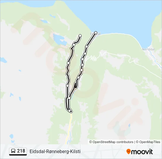 218 Bus Line Map