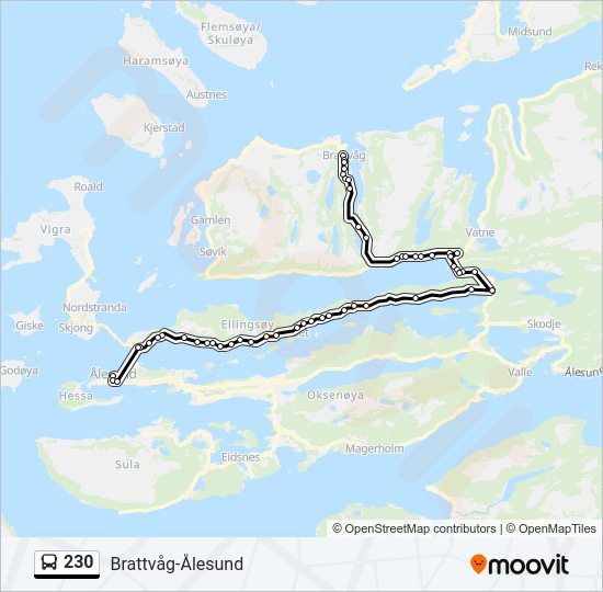 230 bus Line Map