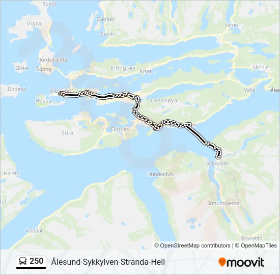 250 Bus Line Map