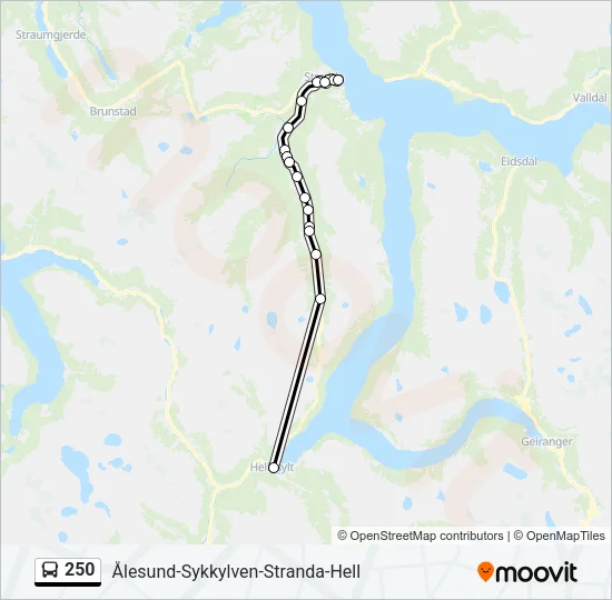 250 Bus Line Map