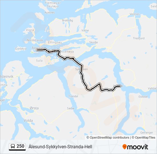 250 bus Line Map