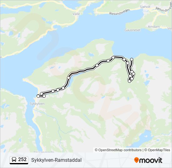 252 bus Line Map