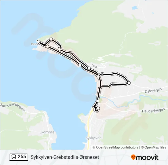 255 Bus Line Map