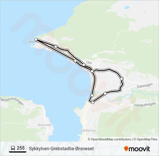 255 Bus Line Map