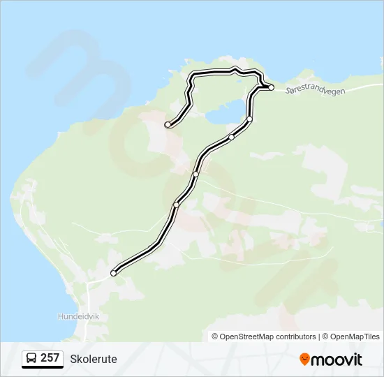 257 Bus Line Map