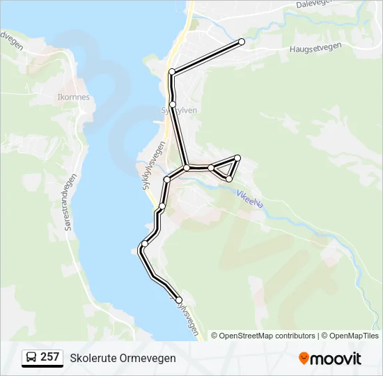 257 Bus Line Map