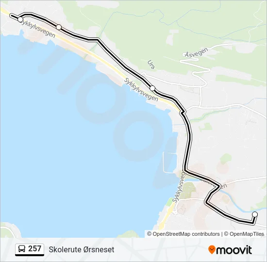 257 Bus Line Map