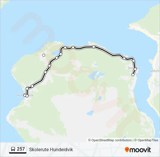 257 Bus Line Map