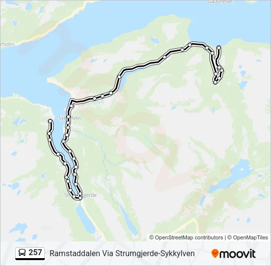 257 Bus Line Map