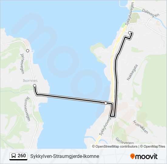 260 bus Line Map