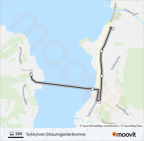 260 bus Line Map