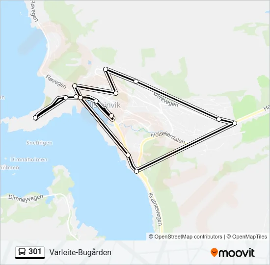 301 Bus Line Map