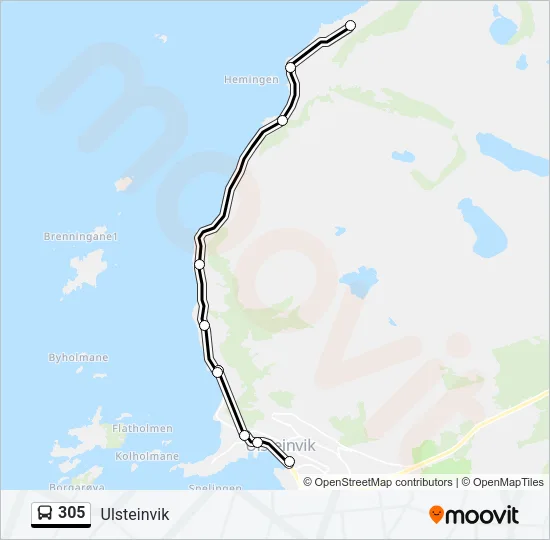 305 Bus Line Map
