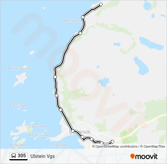 305 Bus Line Map