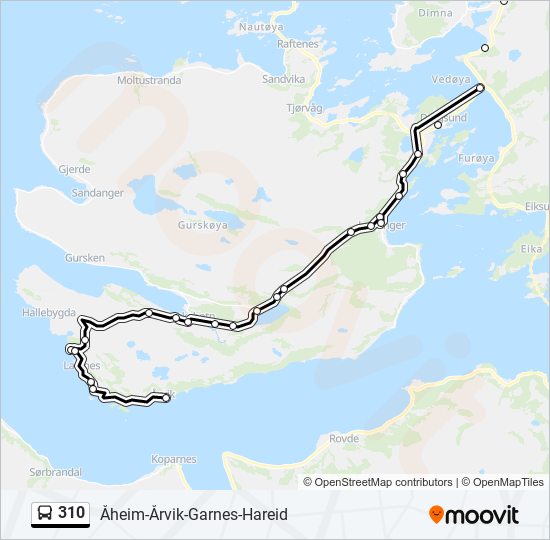 310 bus Line Map