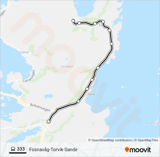 333 Bus Line Map