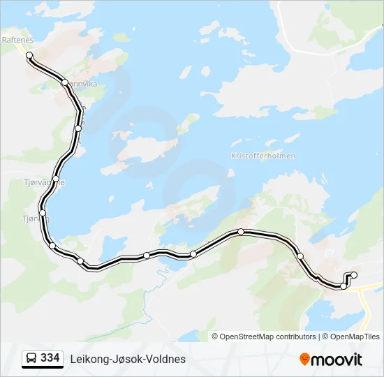 334 Bus Line Map