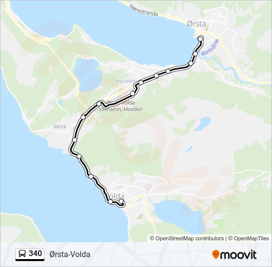 340 bus Line Map