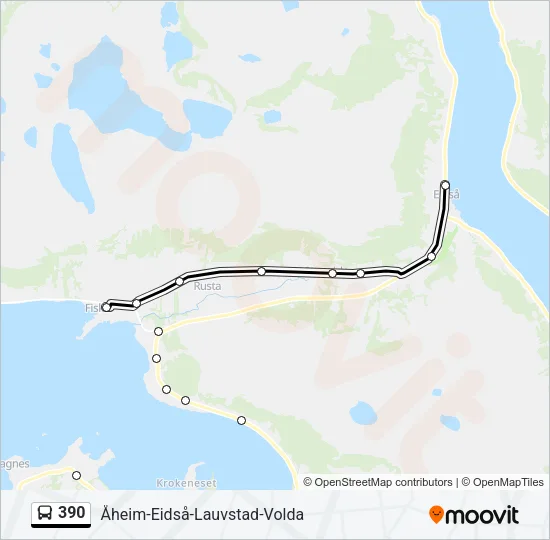 390 Bus Line Map
