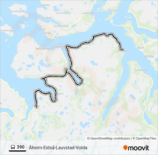 390 Bus Line Map