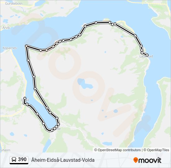 390 Bus Line Map