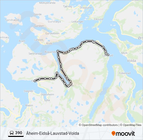 390 Bus Line Map
