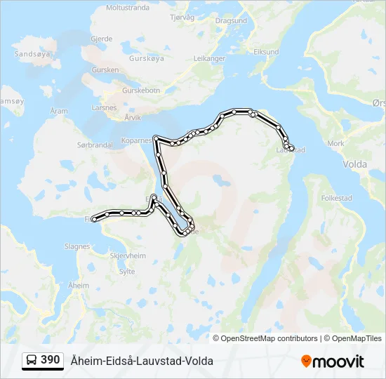 390 Bus Line Map