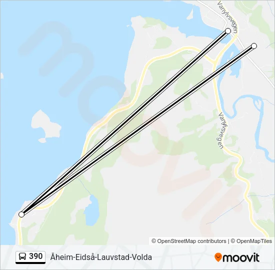 390 Bus Line Map