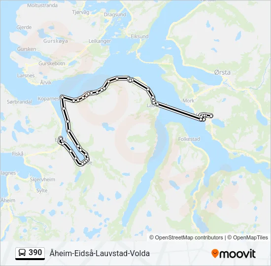 390 Bus Line Map