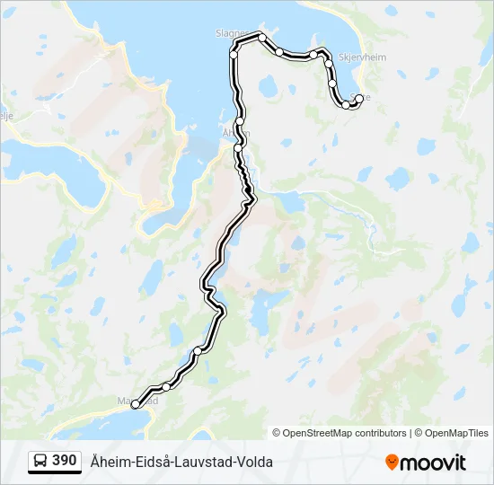 390 Bus Line Map