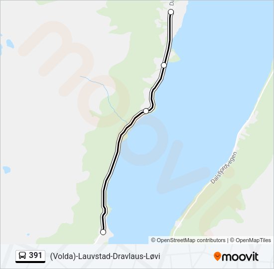 391 Bus Line Map