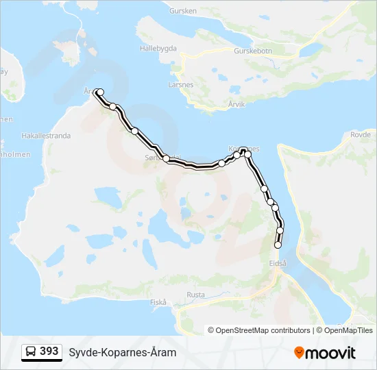 393 Bus Line Map