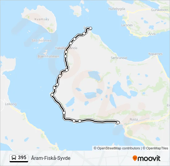 395 Bus Line Map