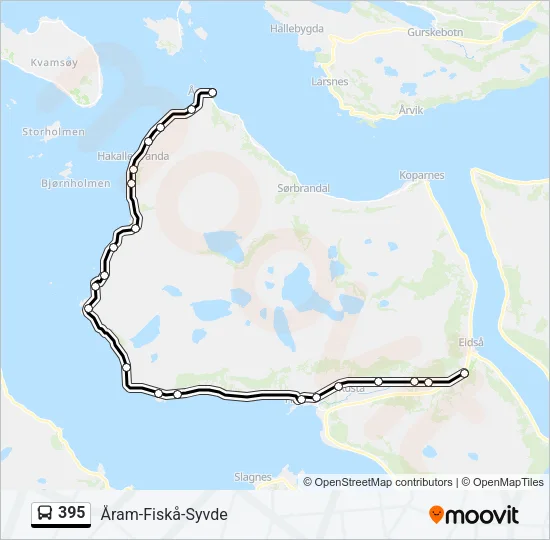 395 Bus Line Map