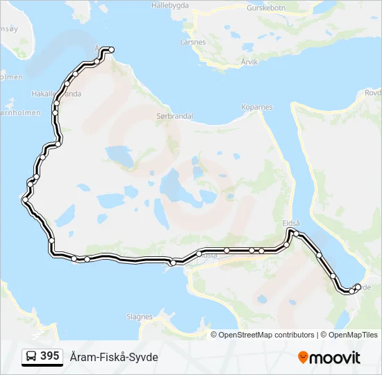 395 Bus Line Map