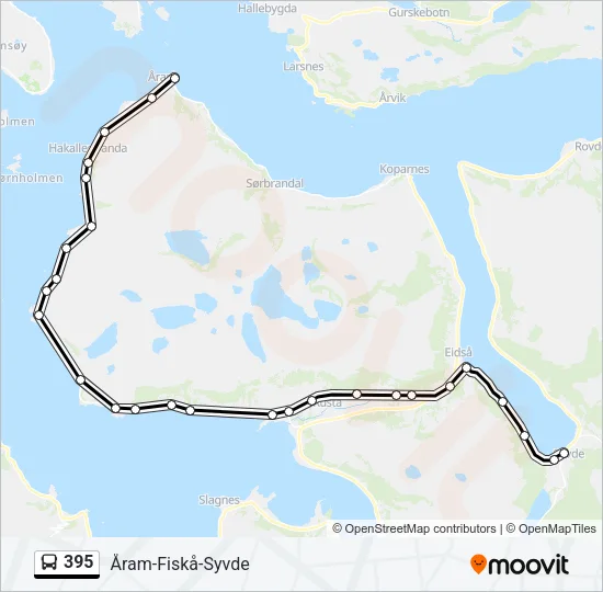 395 Bus Line Map