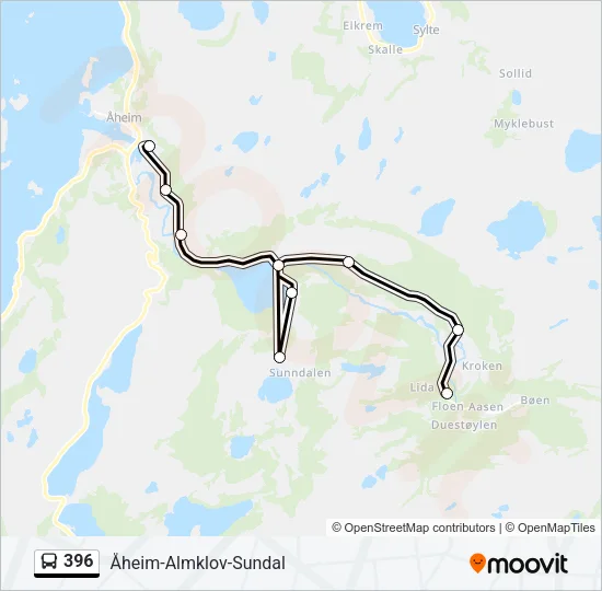 396 Bus Line Map