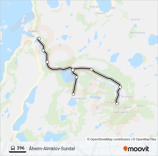 396 Bus Line Map