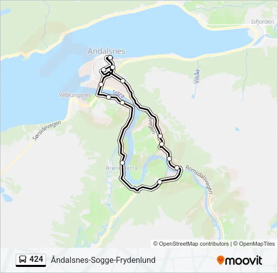 424 Bus Line Map