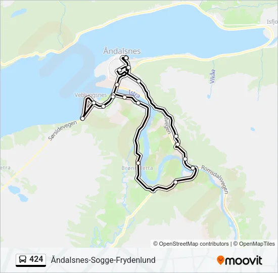 424 Bus Line Map