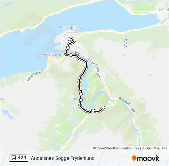 424 Bus Line Map